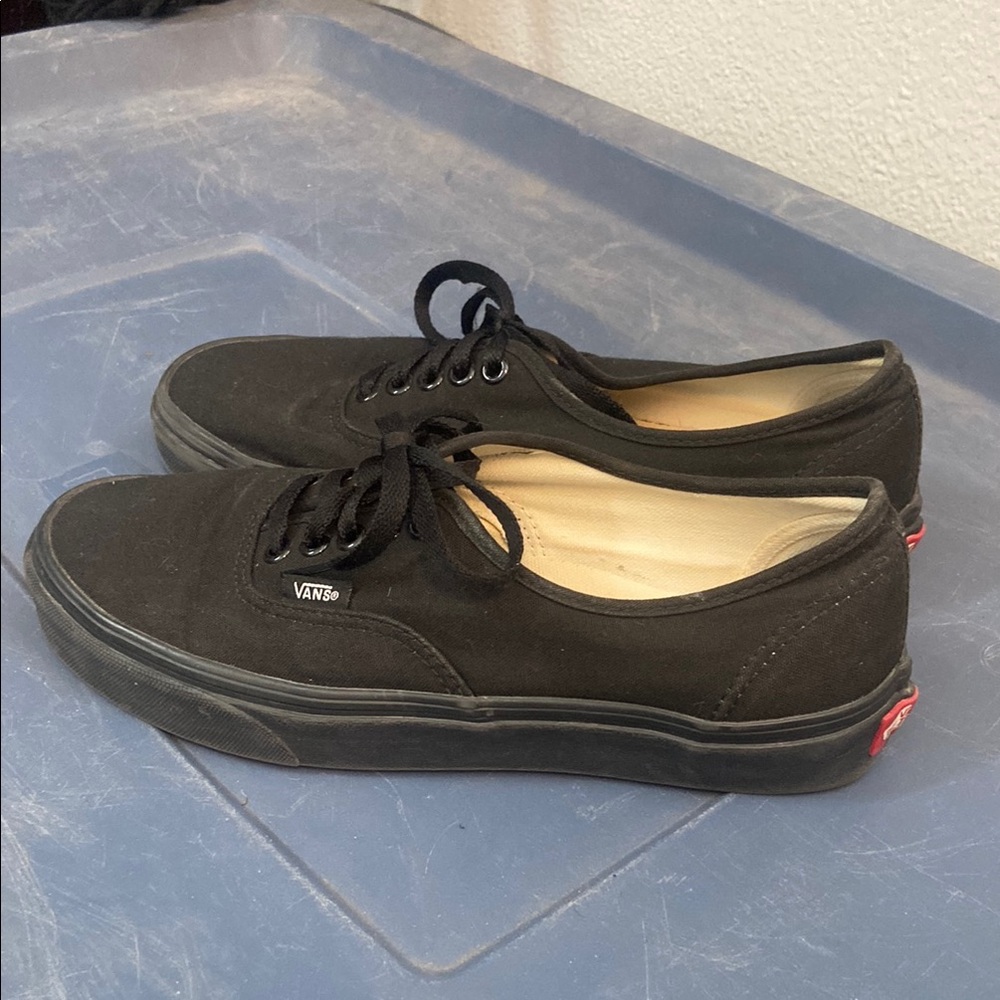 Vans Black Canvas Sneakers Low-Top Skate Style - Picture 3 of 4